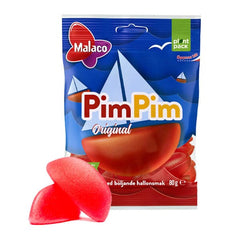 Swedish Candy: Malaco PimPim Original Raspberry Gummy Boats (2.8oz) Simple Showcase 