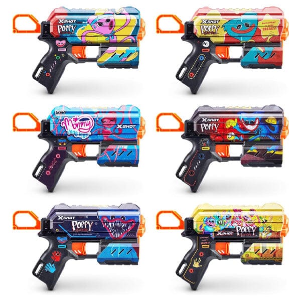 ZURU™ XSHOT Skins Flux Blaster: Poppy Playtime Edition (Includes 8 Darts) Mystery Skin Ships Assorted Simple Showcase 