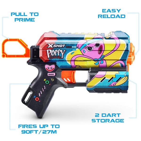 ZURU™ XSHOT Skins Flux Blaster: Poppy Playtime Edition (Includes 8 Darts) Mystery Skin Ships Assorted Simple Showcase 