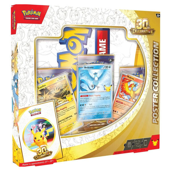 Pokémon TCG: 30th Anniversary Celebration Poster Collection (3 Booster Packs + Giant Poster)