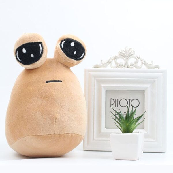 Sad Pou Alien Plush Toy 8.6" Kawaii Game Character Plushie Doll Simple Showcase 