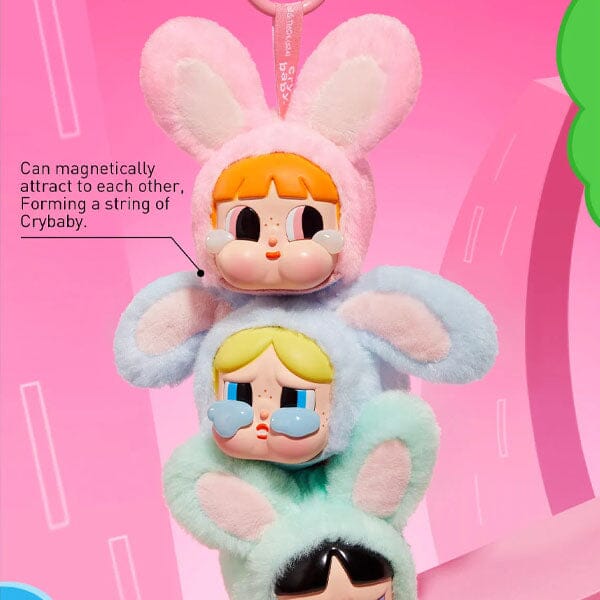 Pop Mart x Powerpuff Girls x CRYBABY: Vinyl Face Plush Bag Clip Blind Box (1pc) Simple Pop Mart 