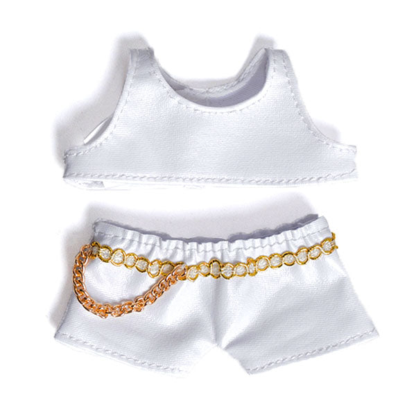 Outfit: White Cropped Top & Shorts Set for Dolls - Petite Threads