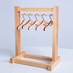 Wooden Clothing Rack For Dolls (Includes 5 Hangers) - Petite Threads