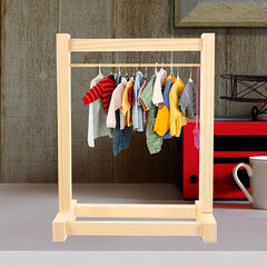 Wooden Clothing Rack For Dolls (Includes 5 Hangers) - Petite Threads