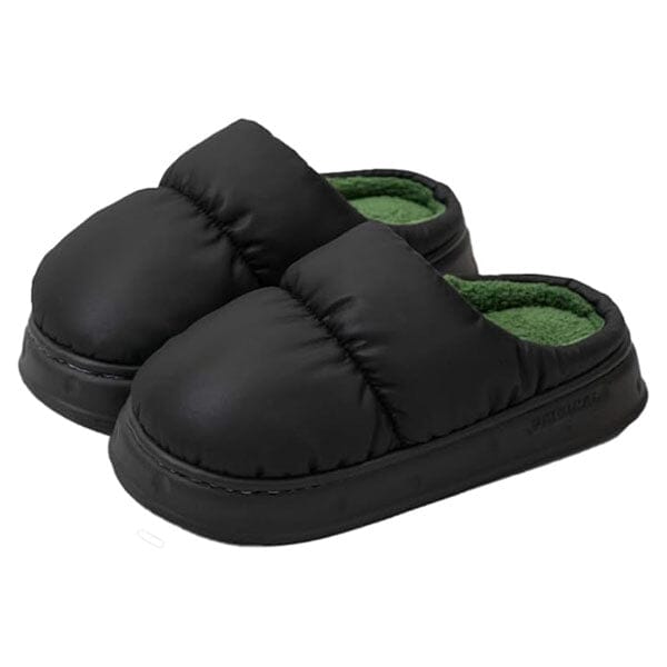 Puffer Slippers Unisex Slides in Black (Multiple Sizes) Simple Showcase 