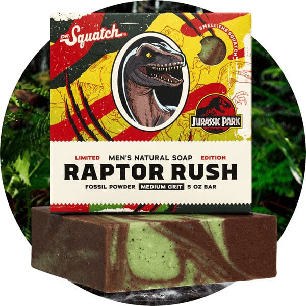 Dr. Squatch® Jurassic Park™ Raptor Rush All-Natural Bar Soap For Men (1pc) Limited Edition Simple Dr. Squatch 