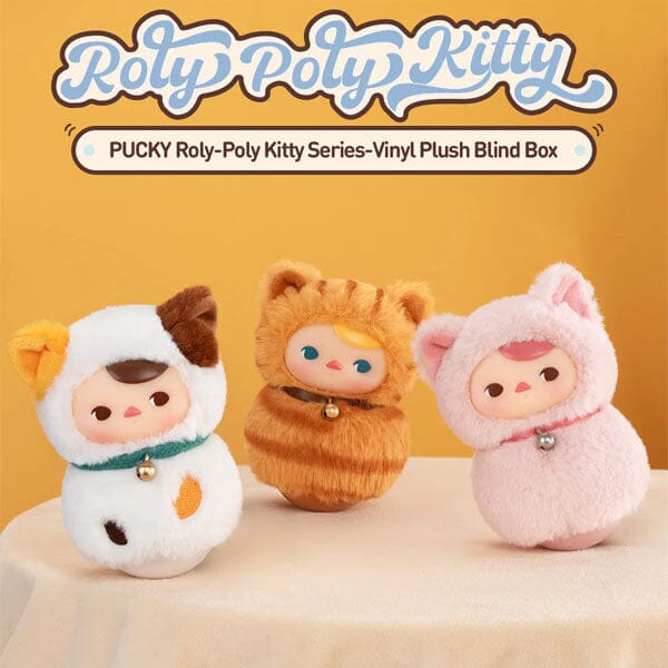 Pop Mart x PUCKY: Roly-Poly Kitty Series Vinyl Plush Blind Box (1pc) Simple Pop Mart 