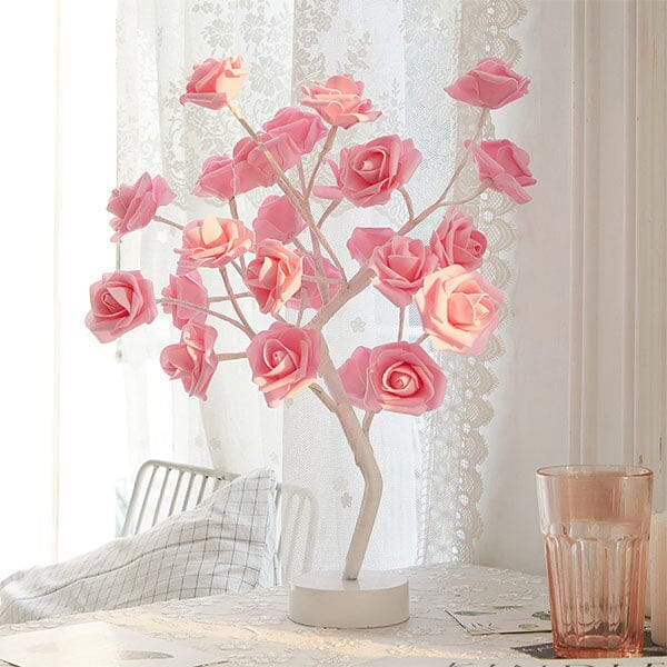 RosiTwists Decorative LED Tabletop Rose Tree Lamp Simple Showcase 