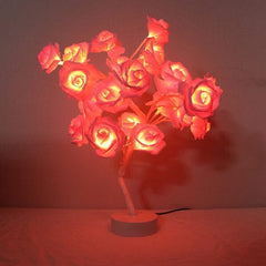 RosiTwists Decorative LED Tabletop Rose Tree Lamp Simple Showcase 