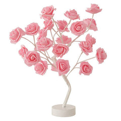 RosiTwists Decorative LED Tabletop Rose Tree Lamp Simple Showcase 