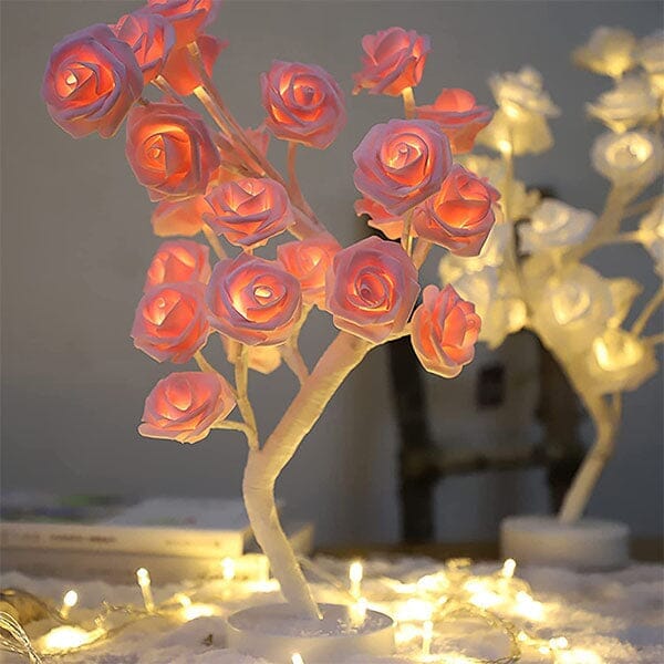 RosiTwists Decorative LED Tabletop Rose Tree Lamp Simple Showcase 