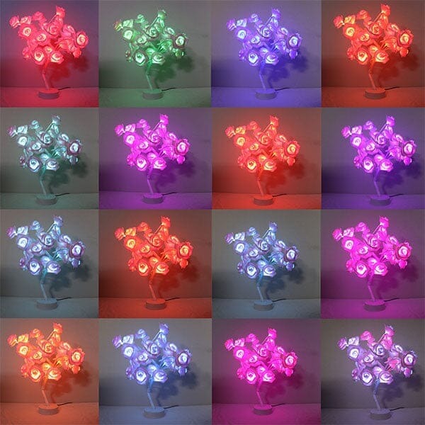 RosiTwists Decorative LED Tabletop Rose Tree Lamp Simple Showcase 