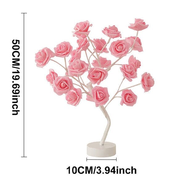 RosiTwists Decorative LED Tabletop Rose Tree Lamp Simple Showcase 