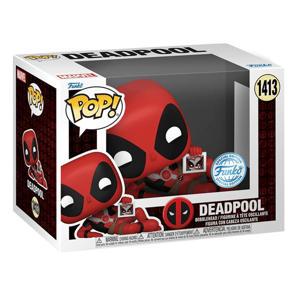 Funko Pop! Marvel: Bobble Head - Lazy Deadpool (Parody) Simple Funko 