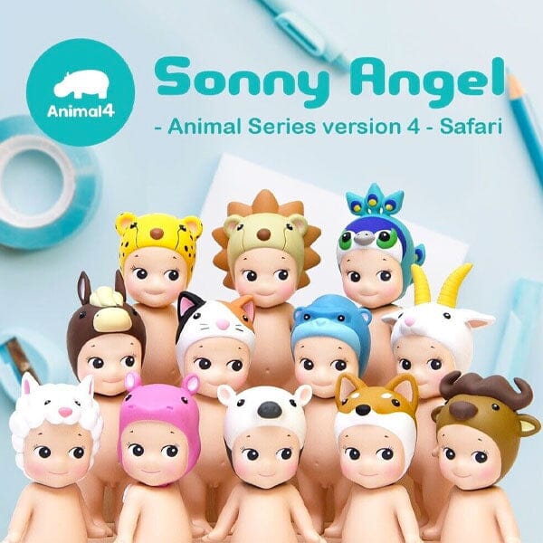 Sonny Angels Collectable Mini Cherub Figurines Animal Series 4 Safari Blind Box (1pc) Simple Showcase 