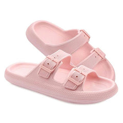 Shhhandals Unisex Adjustable Anti-Slip Buckle Cloud Slides (Multiple Colors) Preorder Showcase Pink - Small (5.5-7 Women / 3.5-5 Men) 