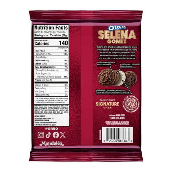 OREO x Selena Gomez Chocolate Sandwich Cookies w/ Cinnamon Creme Filling (303g) Limited Edition Simple OREO 