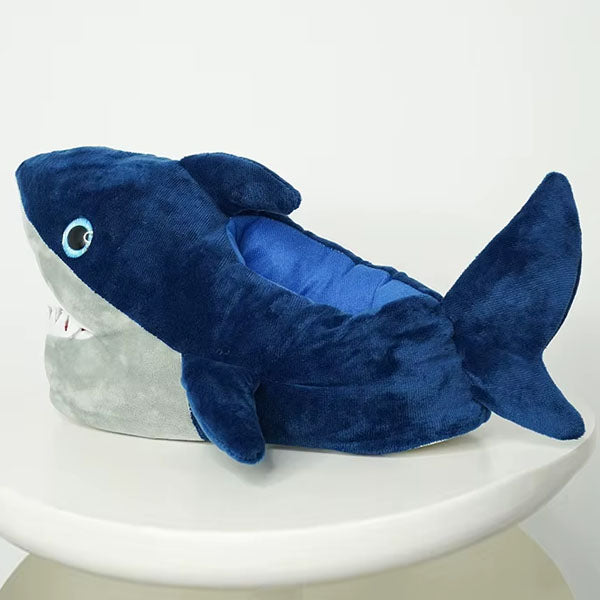 Plush Shark Slippers Unisex Rubber Sole Shoe (1 Pair) One-Size-Fits-Most