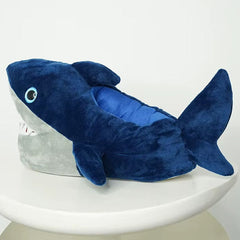 Plush Shark Slippers Unisex Rubber Sole Shoe (1 Pair) One-Size-Fits-Most