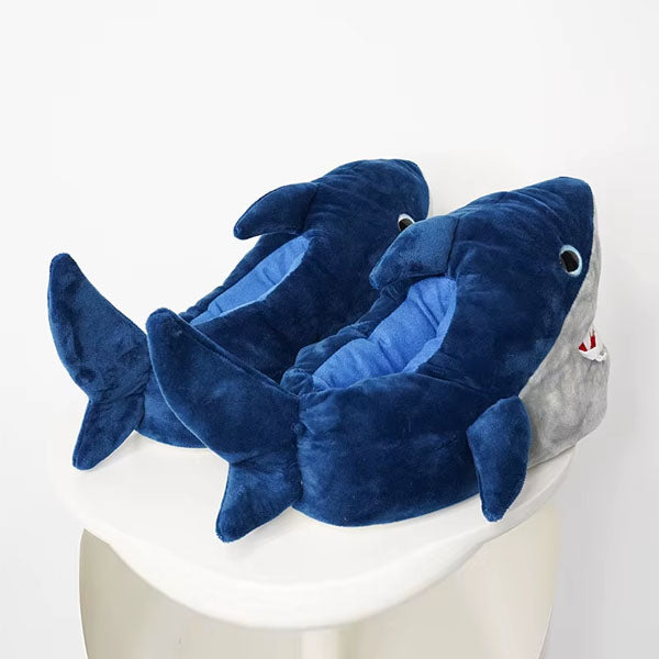 Plush Shark Slippers Unisex Rubber Sole Shoe (1 Pair) One-Size-Fits-Most
