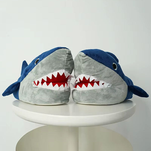 Plush Shark Slippers Unisex Rubber Sole Shoe (1 Pair) One-Size-Fits-Most