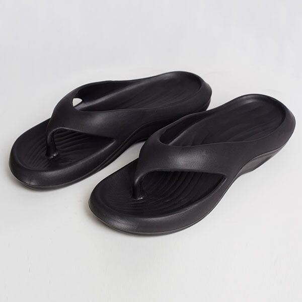 Shhhandals Unisex Anti-Slip Pillow Arch Support Flip Flops (1 Pair) Multiple Colors & Sizes Simple Shhhandals Small (5-6 Women / 4-5 Men) Black 