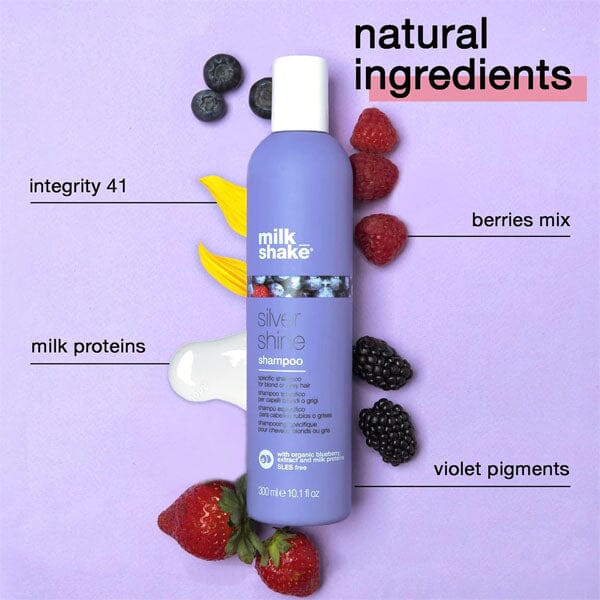 milk_shake® Silver Shine Purple Shampoo (300mL) w/ Milk Protein & Fruit Extracts Simple Showcase 