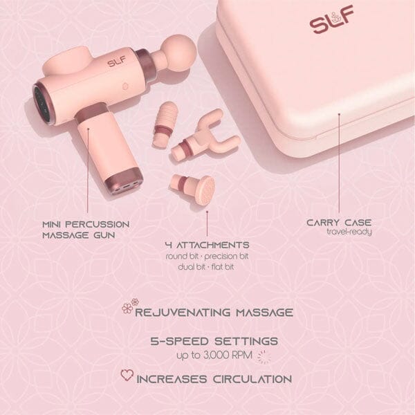 SLF Mini Handheld Impact Massager Gun in Pink Simple Showcase 