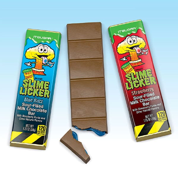 Toxic Waste Slime Licker Sour-Filled Milk Chocolate Bars (50g) Multiple Flavors Simple Showcase 