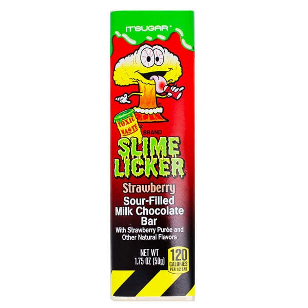 Toxic Waste Slime Licker Sour-Filled Milk Chocolate Bars (50g) Multiple Flavors Simple Showcase Sour Strawberry 