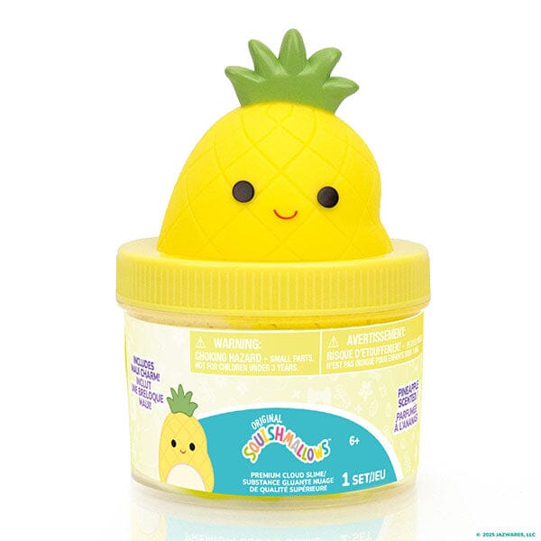 Squishmallows Premium Cloud Slime Fidget Putty Jar (Wave 3) Multiple Scents & Styles Simple Squishmallows Maui the Pineapple - Pineapple Scented 