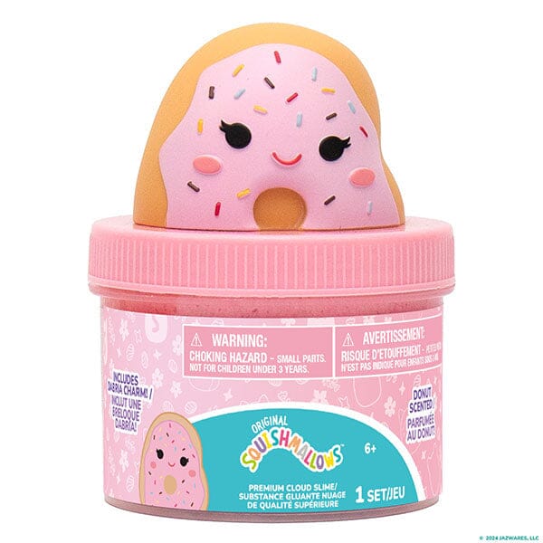 Squishmallows Premium Cloud Slime Fidget Putty Jar (Wave 3) Multiple Scents & Styles Simple Squishmallows Dabria the Donut - Donut Scented 