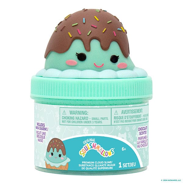 Squishmallows Premium Cloud Slime Fidget Putty Jar (Wave 3) Multiple Scents & Styles Simple Squishmallows Maya the Ice Cream - Chocolate Scented 