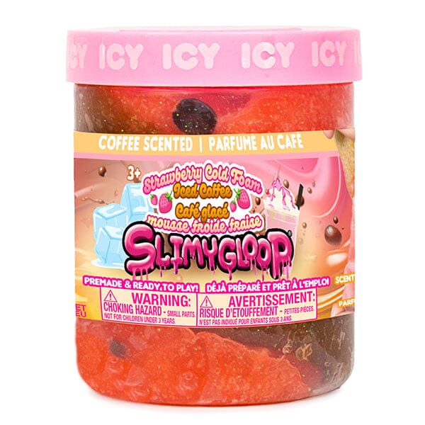 SlimyGloop Strawberry Cold Foam Iced Coffee Pre-Made & Ready To Play Slime (7.4oz) Simple SlimyGloop 
