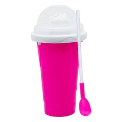 ProKitchen SQUEEZur Instant Slushie Maker Cup | Includes Straw/Spoon | NEW Colors! Simple Showcase Pink 