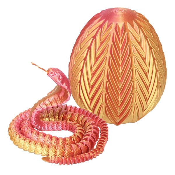 3D Printed Snake Scale Egg Fidget Toy with Egg Included (Multiple Colors) Simple Exclusive Red/Copper 