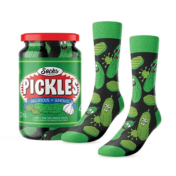 Novelty Socks In Themed Packaging | NEW Styles! | Pre-Order Preorder Showcase Kosher Pickle Socks in Jar 