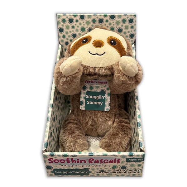 Soothin'Rascals Weighted Microwave Heated Calming Plush Toy (Multiple Styles) Simple Showcase "Snugglin' Sammy" the Sloth 