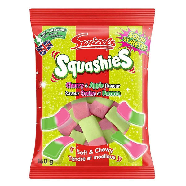 Swizzels Squashies Cherry & Apple Flavor Gummy Candy (160g) Imported From England