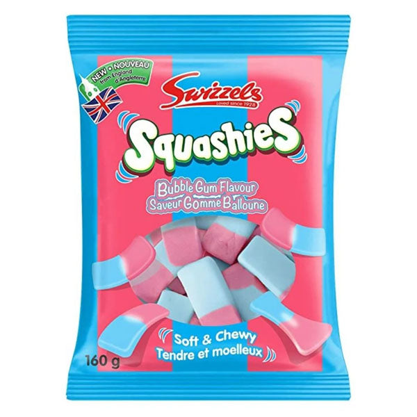 Swizzels Squashies Bubblegum Flavor Gummy Candy (160g) Imported From England