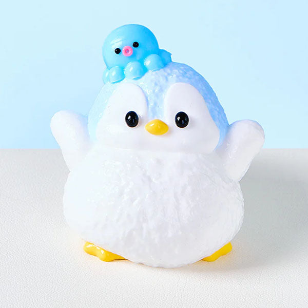 SqueezeSquad Taba Deluxe Premium Silicone Squishy Fidget Toy - Blue Penguin