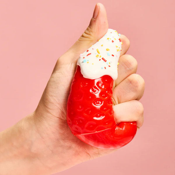 SqueezeSquad Taba Deluxe Premium Silicone Squishy Fidget Toy - Strawberry Simple SqueezeSquad 