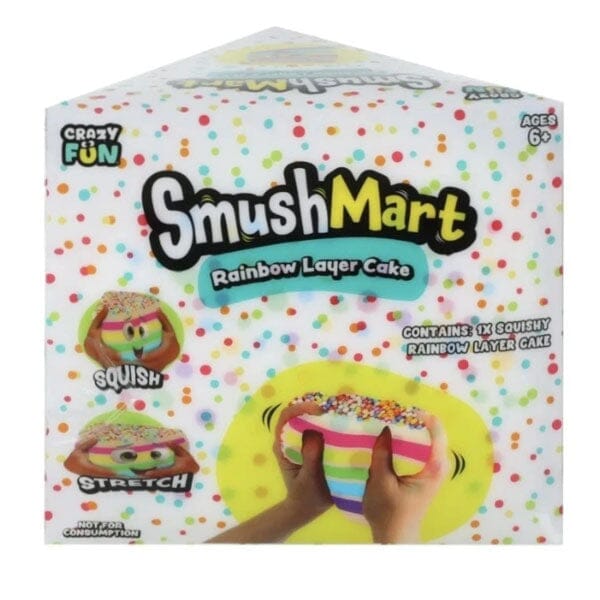 SmushMart Giant Rainbow Layer Cake Slice Squishy Fidget Toy (1pc) Simple SmushMart