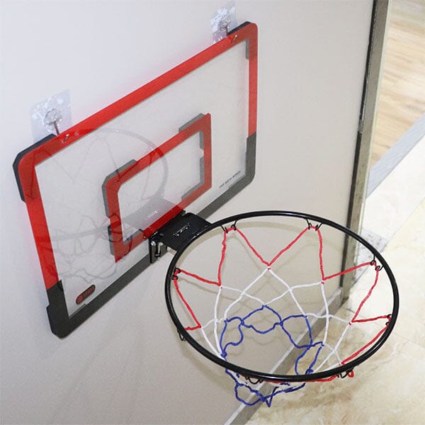 StealthDunk Silent Basketball Indoor Hoop with Clear Backboard Simple Showcase 