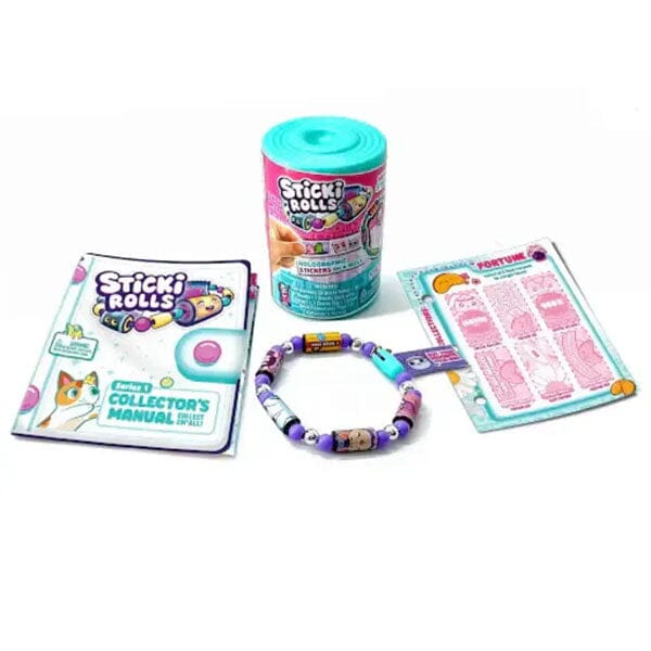 Sticki Rolls Wearable Reusable Sticki Band Mystery Capsule (50 Stickers Inside!) Simple Showcase 