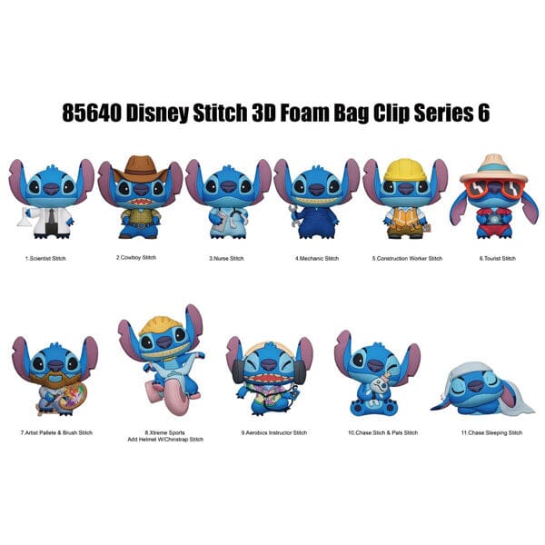 3D Disney's Stitch Character Bag Clips Series 6 Blind Bags (1pc) Simple Showcase 