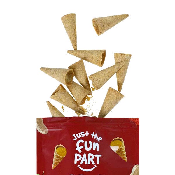 Just The Fun Part Peanut Butter & Jelly Filled Bite-Size Crispy Mini Waffle Cones (120g) Multiple Flavors Simple Just The Fun Part 