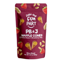 Just The Fun Part Peanut Butter & Jelly Filled Bite-Size Crispy Mini Waffle Cones (120g) Multiple Flavors Simple Just The Fun Part Peanut Butter & Strawberry Jelly 