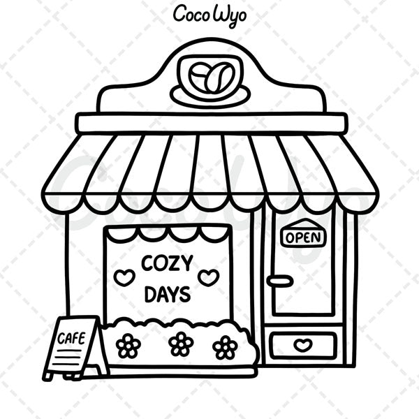 "Stress Relief" Coloring Book: Cozy Space Coloring by Coco Wyo (52 Pages)